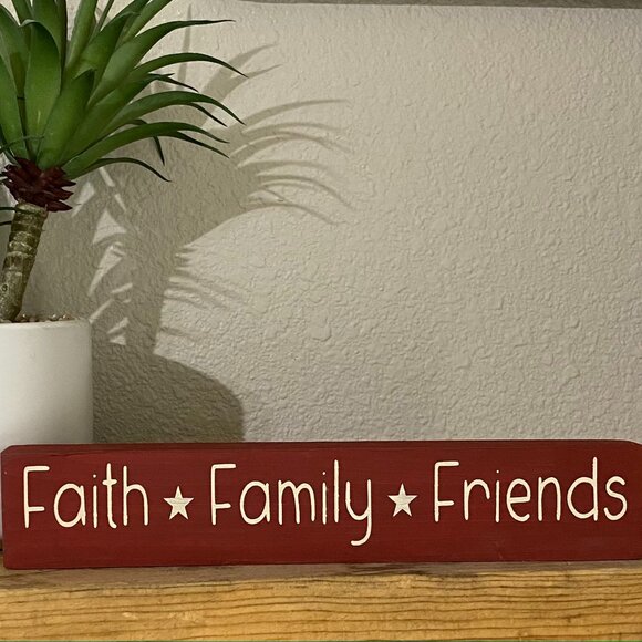 Handmade Other - Faith Family Friends Mini Stick Sign - Handmade